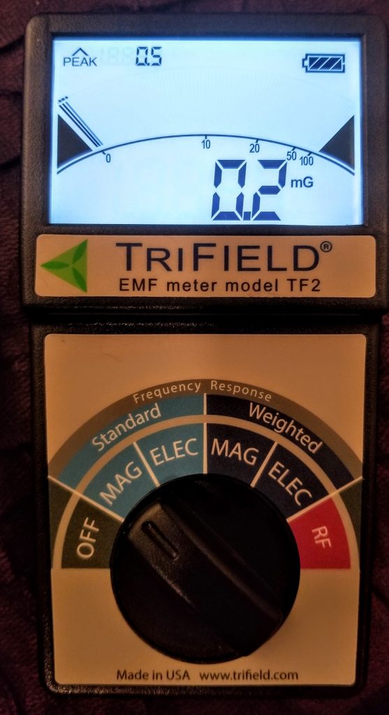 TriField EMF meter set to magnetic standard