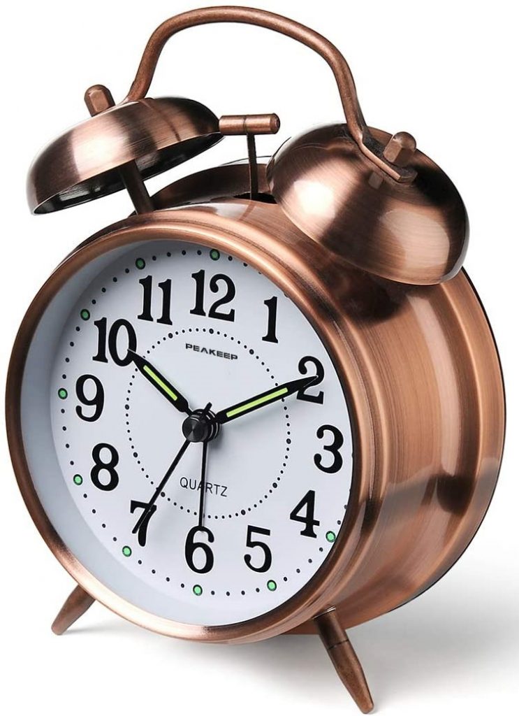 Peakeep Twin Bell Alarm Clock For Heavy Sleepers